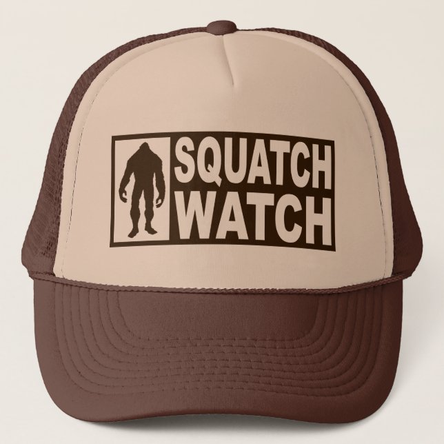 Funny SQUATCH WATCH Hat - Deluxe Finding Bigfoot (Front)