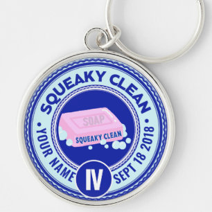 Funny Squeaky Clean NA Cleantime Medallion Keychain