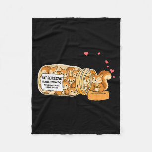 Funny Squirrel Anti Depressant Zoo Boys Girls Kids Fleece Blanket