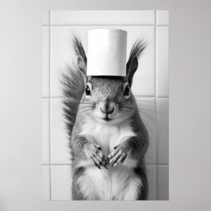Funny Squirrel Bathroom Print Retro Toilet Paper