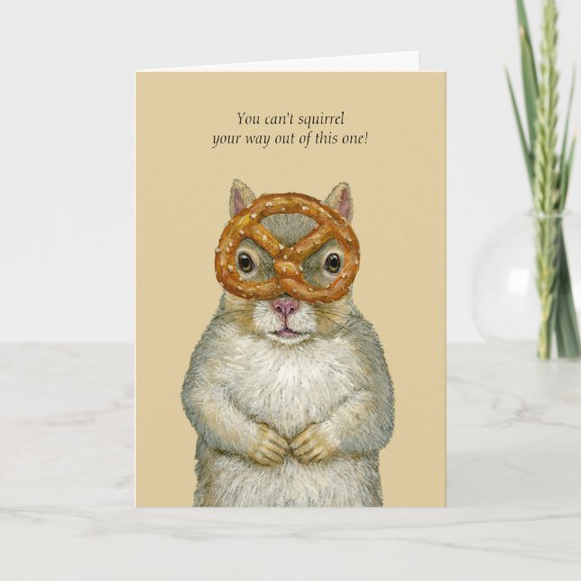 Funny squirrel birthday card (Front)