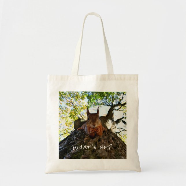 Funny Squirrel Cute Animals Hello There From Hi Tote Bag (Front)