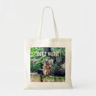 Funny Squirrel Deez Nuts Inappropriate Humor Photo Tote Bag