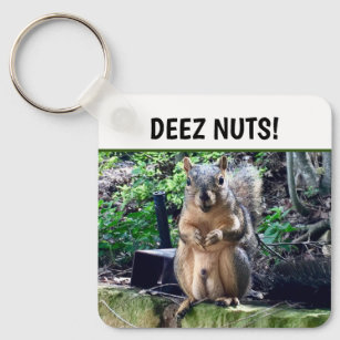 Funny Squirrel Deez Nuts Inappropriate Humour Phot Keychain