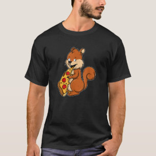 Funny Squirrel Eating Pizza I Dog Hunter Novelty T T-Shirt