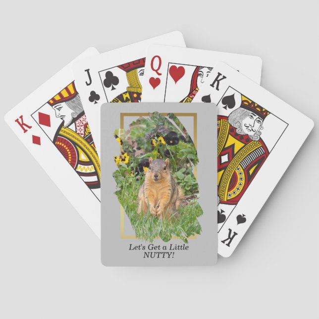 Funny Squirrel Get Nutty Quote Playing Cards (Back)