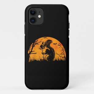Funny Squirrel Halloween Silhouette Spooky Squirre iPhone 11 Case