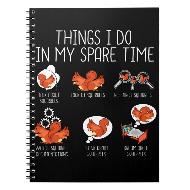 Funny Squirrel Lover Gift Women Squirrels Notebook (Front)