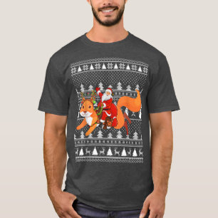 Funny Squirrel Lover Santa Riding Squirrel Ugly Ch T-Shirt
