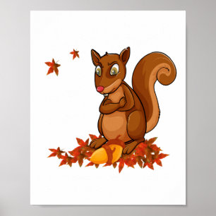 Funny Squirrel Nuts Mens Animal Wildlife Humor Poster