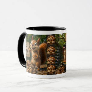 Funny Squirrel Nutty Influencer Cartoon Wraparound Mug