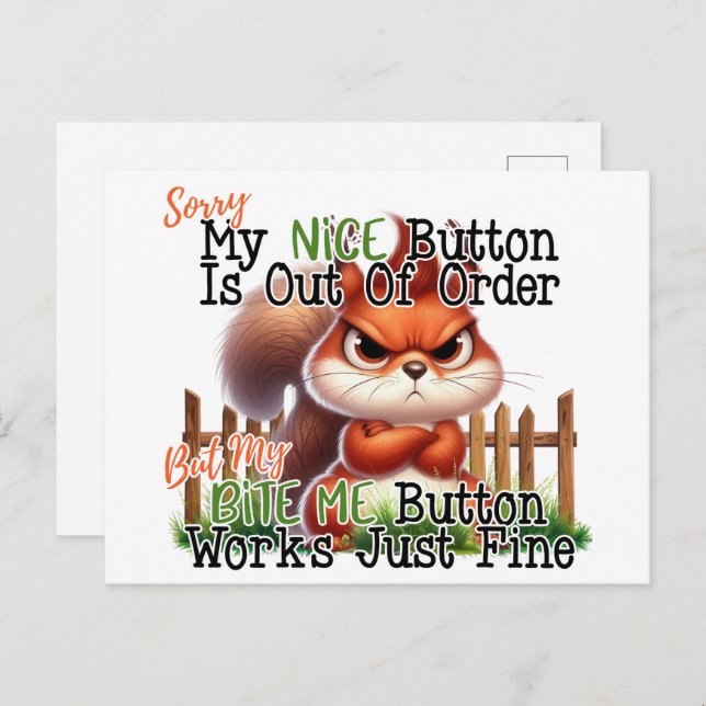 Funny Squirrel  Postcard (Front/Back)