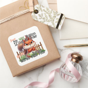 Funny Squirrel  Square Sticker