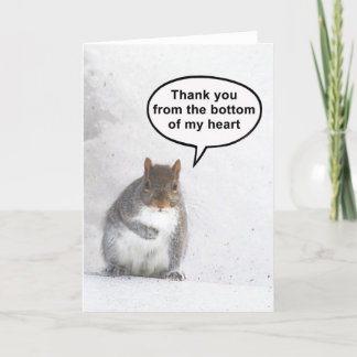 Funny squirrel thank you card