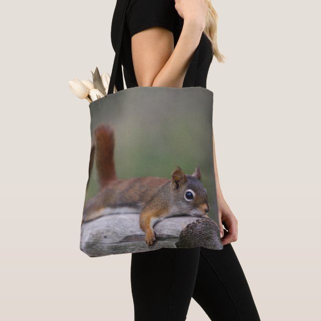 Funny Squirrel Tote Bag (Close Up)