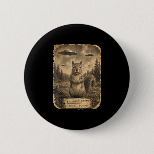 Funny squirrel ufo evidence photo alien humour  2 inch round button