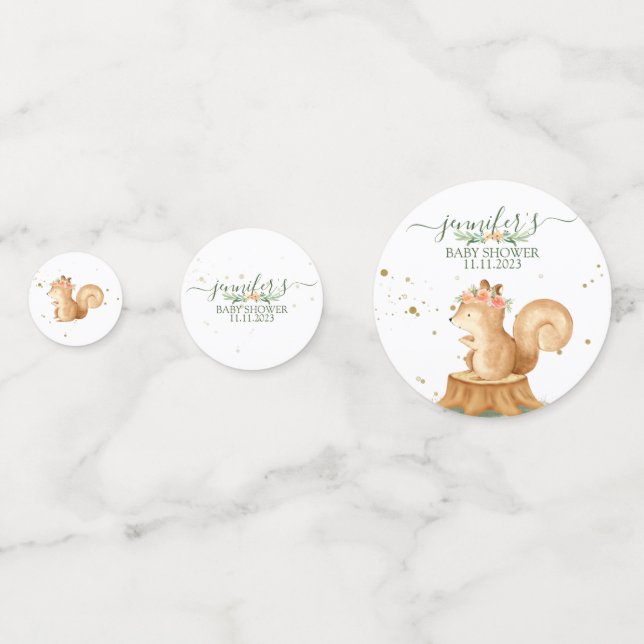 Funny Squirrel wildlife baby newborn Confetti (Fronts)
