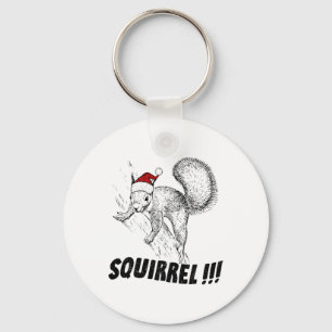 Funny Squirrel With Hat Christmas Vacation Old Fas Keychain
