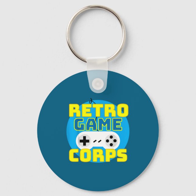 Funny Srt Game Lover Quote Retro Game Corps Basic  Keychain (Front)