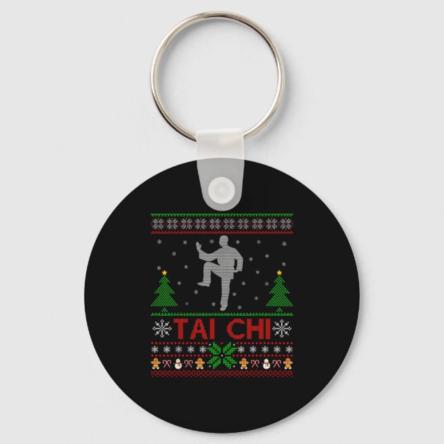 Funny Srts Lover Santa Ugly Tai Chi Christmas  Keychain (Front)