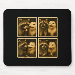 Funny Ssum And Raccoon Photobooth Selfie Trash Fer Mouse Pad