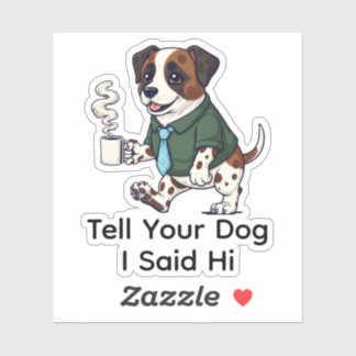 Funny  St. Bernard Dog Business Suit Coffee 