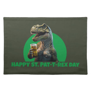 Funny St. Pat-T-Rex Celebration Beer-Loving Dino P Placemat