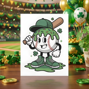 Funny St Patrick Days Baseball Design Holiday Card