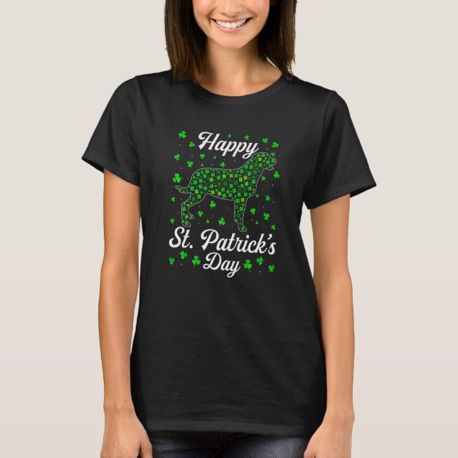 Funny St Patrick S Day Dog Rottweiler Shamrock Iri T-Shirt (Front)