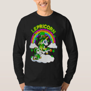 Funny St Patrick S Day Lucky Lepricorn Unicorn Rai T-Shirt