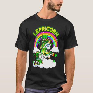 Funny St Patrick S Day Lucky Lepricorn Unicorn Rai T-Shirt