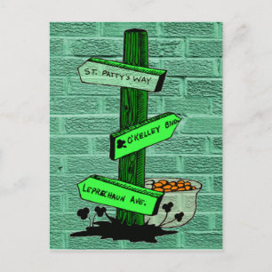 Funny St. Patrick’s Day Sign Post Postcard