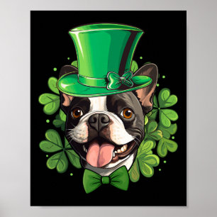 Funny St Patricks Boston Terrier Poster
