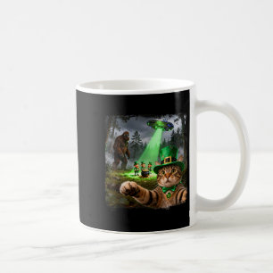 Funny st patricks cat alien bigfoot lucky coffee mug