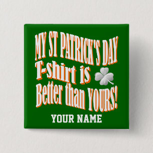 Funny St patrick's day 2 Inch Square Button