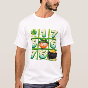 Funny St Patricks Day 6 7 Heart Tic Tac Toe T-Shirt