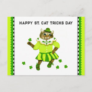 Funny St. Patrick's Day Cat Postcard
