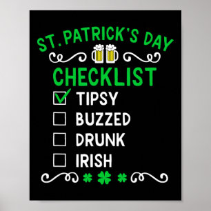 Funny St Patricks Day Checklist Poster