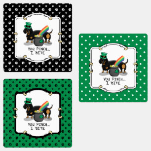 Funny St. Patrick's Day Dachshund (black & tan)