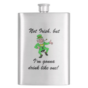 Funny St. Patrick's Day Drinking Leprechaun Hip Flask