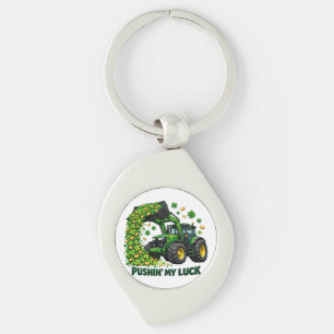 Funny St. Patrick's Day funny Tractor Keychain