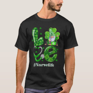 Funny St Patrick's Day Gnomes Love LD ER NICU Nurs T-Shirt