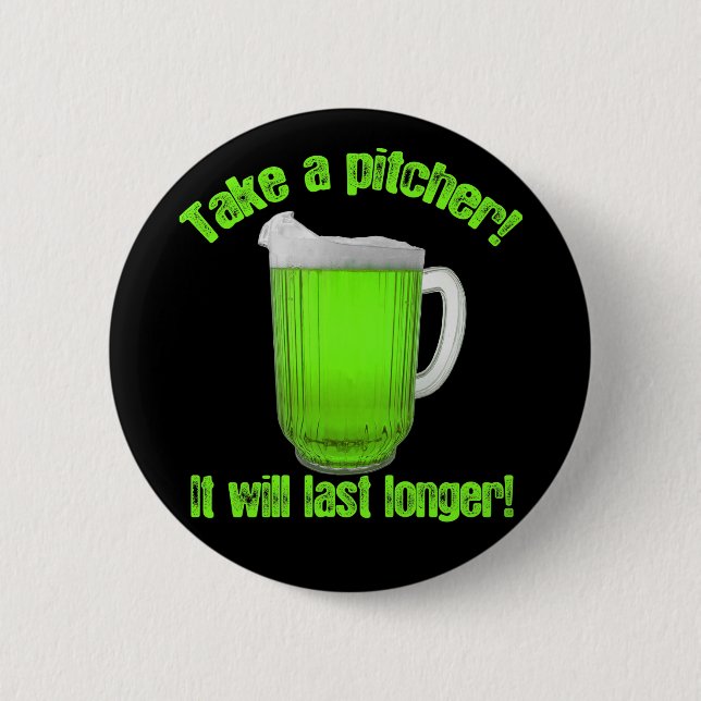 Funny St. Patrick's Day Green Beer 2 Inch Round Button (Front)