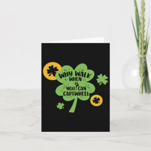 Funny St Patricks Day Gymnastics Gymnast For Girls Card