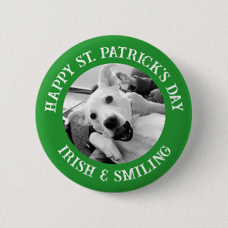 Funny St. Patrick's Day Irish and Smiling Dog 2 Inch Round Button