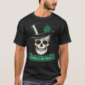 Funny St. Patrick's Day Irish To The Bone Skull T-Shirt (Front)