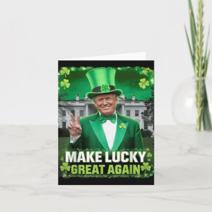 Funny St Patricks Day Irish Trump Leprechaun Leaf  Card
