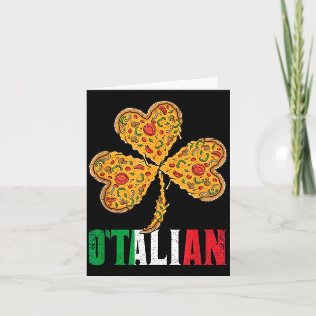 Funny St Patricks Day Irish Zza Italian Pride O'ta Card (Front)