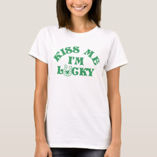Funny St Patricks Day Kiss Me I'm Lucky Group T-Shirt
