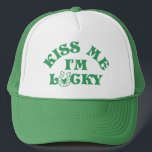 Funny St Patricks Day Kiss Me I'm Lucky Group Trucker Hat<br><div class="desc">Inject some Irish humour into your St. Patrick's Day festivities with our witty t-shirt collection! Embrace the Irish charm with clever sayings and simple typography that stand out in any crowd. Perfect for groups, these tees radiate cheeky charm and evoke smiles at every turn. Grab your dose of green giggles...</div>